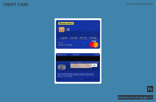 Beispielvorschau der Mastercard-Debitkarte der Banco do Brasil (Brasilien)